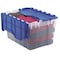 Akro-Mils 12 gal Attached Lid Container, Blue, Plastic, Steel Hinge 66486CLDBL - alternate 3