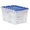 Akro-Mils 12 gal Attached Lid Container, Blue, Plastic, Steel Hinge 66486CLDBL - alternate 7