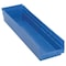 Quantum Storage Systems Shelf Storage Bin, Polypropylene, Blue, 4 in H, 6 5/8 in W, 23 5/8 in L QSB106BL - alternate 3