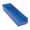 Quantum Storage Systems Shelf Storage Bin, Polypropylene, Blue, 4 in H, 6 5/8 in W, 23 5/8 in L QSB106BL - alternate 1
