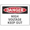 Electromark Danger Sign, 7 in Height, 10 in Width, Vinyl, English S159FF - alternate 1