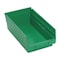 Quantum Storage Systems Shelf Storage Bin, Polypropylene, Green, 4 in H, 6 5/8 in W, 11 5/8 in L QSB102GN - alternate 1
