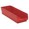 Quantum Storage Systems Shelf Storage Bin, Polypropylene, Red, 4 in H, 6 5/8 in W, 17 7/8 in L QSB104RD - alternate 2