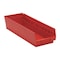 Quantum Storage Systems Shelf Storage Bin, Polypropylene, Red, 4 in H, 6 5/8 in W, 17 7/8 in L QSB104RD - alternate 1