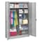 Tennsco Combo Wardrobe Storage Cabinet, 78 in H, 48 in W, 18 in D, Swing, Keyed, Light Gray, 5 Shelves J1878SUC LIGHT GREY - alternate 1