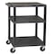 Zoro Select Utility Cart with Lipped Plastic Shelves, Thermoplastic Resin, 300 lb Load Capacity, 3 Shelves WT34E - alternate 1
