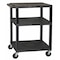 Zoro Select Utility Cart with Lipped Plastic Shelves, Thermoplastic Resin, 300 lb Load Capacity, 3 Shelves WT34E - alternate 2