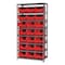 Quantum Storage Systems Steel Bin Shelving, 18 in D x 75 in H x 36 in W, 8 Shelves, Red QSBU-255RD - alternate 1