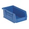 Quantum Storage Systems Hang & Stack Storage Bin, Polypropylene, Blue, 3 in H, 4 1/8 in W, 7 3/8 in L QUS220BL - alternate 1