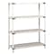 Metro Freestanding Plastic Shelving, Open Style, 18 in D, 60 in W, 62 in H, 4 Shelves, Blue/Taupe Q366G3 - alternate 1