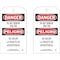 Brady Danger Bilingual Tag, Lockout Tagout, Polyester, 7 in H x 4 in W, Black, Red, White, Rectangle 86468 - alternate 1
