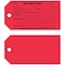 Brady Tag, Inspection, Paper, 5 3/4 in H x 3 in W, Black on Red, Rectangle, 100 PK 86781 - alternate 1