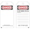 Brady Danger Tag, Danger, Polyester, 5 3/4 in H x 3 in W, Black, Red, White, Rectangle, 10 PK 86455 - alternate 1