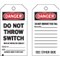 Brady Danger Tag, Electrical Hazard, Polyester, 7 in H x 4 in W, Black, Red, White, Rectangle, 10 PK 86583 - alternate 1