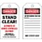 Brady Danger Tag, Keep Clear, Polyester, 5 3/4 in H x 3 in W, Black, Red, White, Rectangle, 10 PK 86410 - alternate 1