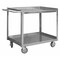 Zoro Select Corrosion-Resistant Utility Cart with Single-Side Flush Metal Shelves, Stainless Steel, 2 Shelves SRSC1618302FLD5PU - alternate 1