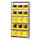 Quantum Storage Systems Steel Bin Shelving, 18 in D x 75 in H x 36 in W, 6 Shelves, Yellow QSBU-260YL - alternate 1