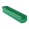 Quantum Storage Systems Shelf Storage Bin, Polypropylene, Green, 4 in H, 4 1/8 in W, 23 5/8 in L QSB105GN - alternate 1