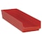 Quantum Storage Systems Shelf Storage Bin, Polypropylene, Red, 4 in H, 8 3/8 in W, 23 5/8 in L QSB114RD - alternate 5