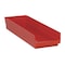 Quantum Storage Systems Shelf Storage Bin, Polypropylene, Red, 4 in H, 8 3/8 in W, 23 5/8 in L QSB114RD - alternate 1