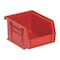 Quantum Storage Systems Hang & Stack Storage Bin, Polypropylene, Red, 3 in H, 4 1/8 in W, 5 3/8 in L QUS210RD - alternate 1