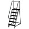 Ega 90 in H Steel Rolling Ladder, 6 Steps, 450 lb Load Capacity F009-BL - alternate 1
