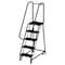 Ega 6.7 ft H Steel Rolling Ladder, 5 Steps, 450 lb Load Capacity F008-BL - alternate 1