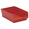 Quantum Storage Systems Shelf Storage Bin, Polypropylene, Red, 4 in H, 8 3/8 in W, 11 5/8 in L QSB107RD - alternate 3