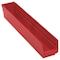 Quantum Storage Systems Shelf Storage Bin, Polypropylene, Red, 4 in H, 4 1/8 in W, 23 5/8 in L QSB105RD - alternate 2