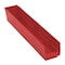 Quantum Storage Systems Shelf Storage Bin, Polypropylene, Red, 4 in H, 4 1/8 in W, 23 5/8 in L QSB105RD - alternate 1