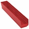 Quantum Storage Systems Shelf Storage Bin, Polypropylene, Red, 4 in H, 4 1/8 in W, 23 5/8 in L QSB105RD - alternate 5
