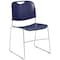 National Public Seating Stacking Chair, 8500 Series, Polypropylene Navy Blue, PK4 8505 - alternate 1