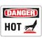 Electromark Danger Sign, 10 in H x 14 in W, Hot 24323 - alternate 1