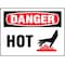 Electromark Danger Sign, 10 in H x 14 in W, Hot 24323 - alternate 3