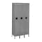 Tennsco Wardrobe Locker, 36 in W, 18 in D, 66 in H, (1) Tier, (3) Wide, Gray STK-121860-3  MED GR - alternate 1