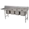 Advance Tabco Scullery Sink 24 in x 24 in, 4, 4, Floor Mount, 18 ga. 304 Stainless Steel 9-44-96-24L - alternate 1