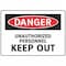 Electromark Danger Sign, 7 in Height, 10 in Width, Aluminum, English S176FA - alternate 1