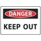 Electromark Danger Sign, 7 in Height, 10 in Width, Vinyl, English S165FF - alternate 1