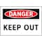 Electromark Danger Sign, 7 in Height, 10 in Width, Vinyl, English S165FF - alternate 2