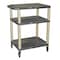 Zoro Select Utility Cart with Lipped Plastic Shelves, Thermoplastic Resin, 300 lb Load Capacity, 3 Shelves WT34GYE - alternate 1