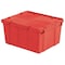 Orbis Attached Lid Container, 20.19 gal Volume Cap., 23 7/8 in L, 19 5/8 in W, 12 5/8 in H, Plastic, Red FP261 Red - alternate 1