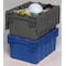 Orbis Attached Lid Container, 29.92 gal Volume Cap., 23 7/8 in L, 19 5/8 in W, 15 1/4 in H, Plastic, Gray FP403 Gray - alternate 6