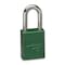 American Lock Lockout Padlock, Keyed Alike, Aluminum, Green, 1 1/2 in Shackle Height, 1 1/2 in Body Width, 12 PK A1106KAGRN SETOF12 - alternate 1