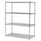 Metro Wire Shelving Unit, 24"D x 60"W x 62-9/16"H, 4 Shelves, Silver 4 /2460NS, 4 /63PS - alternate 3
