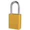 American Lock Lockout Padlock, Keyed Alike, Aluminum, Yellow, 1 1/2 in Shackle Height, 1 1/2 in Body Width, 3 PK A1106KAS3YLW - alternate 1
