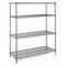 Metro Wire Shelving Unit, 24"D x 72"W x 62-9/16"H, 4 Shelves, Black 4 /2472NBL,4 /63PBL - alternate 5