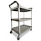 Rubbermaid Commercial Dual-Handle Utility Cart with Lipped Plastic Shelves, Plastic, 200 lb Load Capacity, 3 Shelves FG342488PLAT - alternate 4