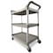 Rubbermaid Commercial Dual-Handle Utility Cart with Lipped Plastic Shelves, Plastic, 200 lb Load Capacity, 3 Shelves FG342488PLAT - alternate 7