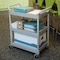 Rubbermaid Commercial Dual-Handle Utility Cart with Lipped Plastic Shelves, Plastic, 200 lb Load Capacity, 3 Shelves FG342488PLAT - alternate 5