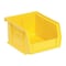 Quantum Storage Systems Hang & Stack Storage Bin, Polypropylene, Yellow, 3 in H, 4 1/8 in W, 5 3/8 in L QUS210YL - alternate 1